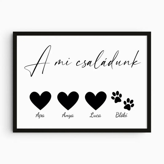 "A mi családunk" egyedi falikép