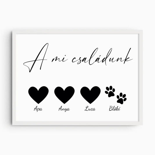 "A mi családunk" egyedi falikép