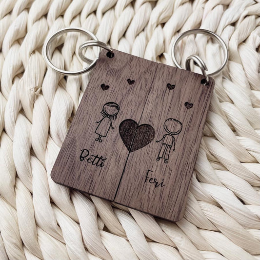 Aranyos ember figurás páros kulcstartó