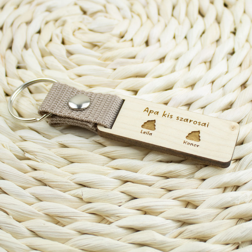 Apa kis szarosai kulcstartó