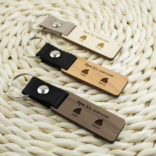 Apa kis szarosai kulcstartó