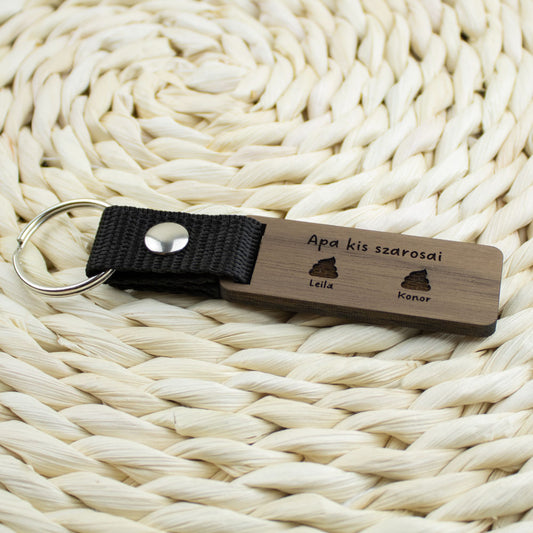 Apa kis szarosai kulcstartó