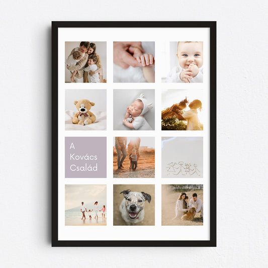 Egyedi családi fotókollázs falikép II.