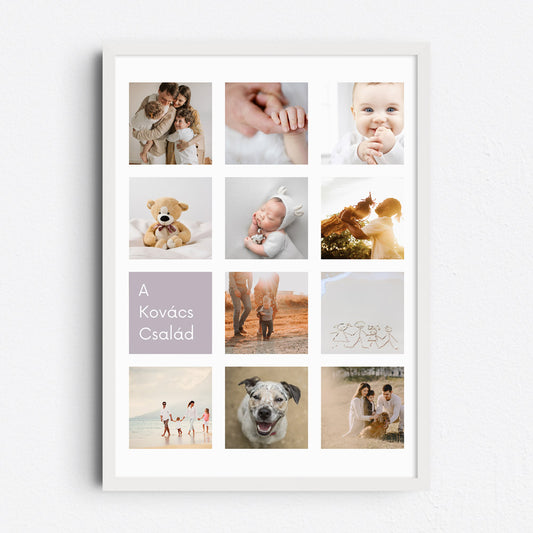 Egyedi családi fotókollázs falikép II.