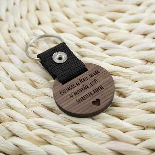 "Csillagok az égen, mikor az anyukám lettél." csillagtérkép kulcstartó