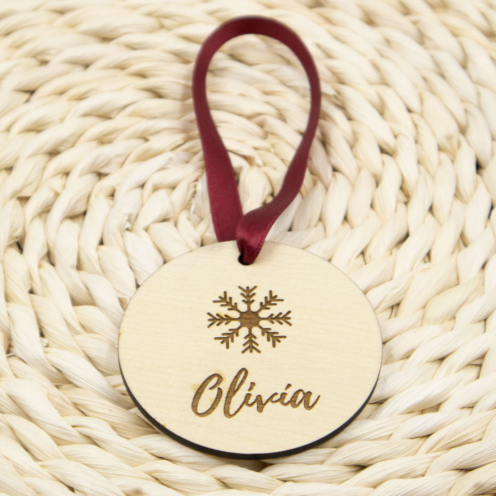 Egyedi neves karácsonyfadísz - Hópehely