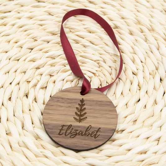 Egyedi neves karácsonyfadísz - Tűlevelű ág