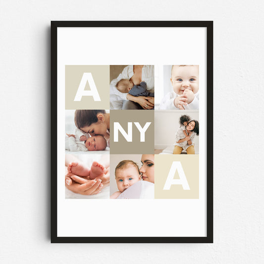 Egyedi Anya fotókollázs falikép