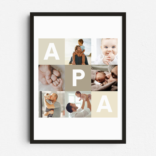 Egyedi Apa fotókollázs falikép