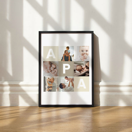Egyedi Apa fotókollázs falikép