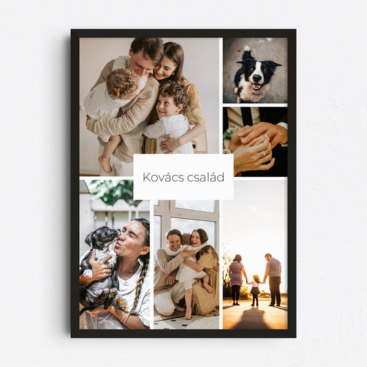 Egyedi családi fotókollázs falikép
