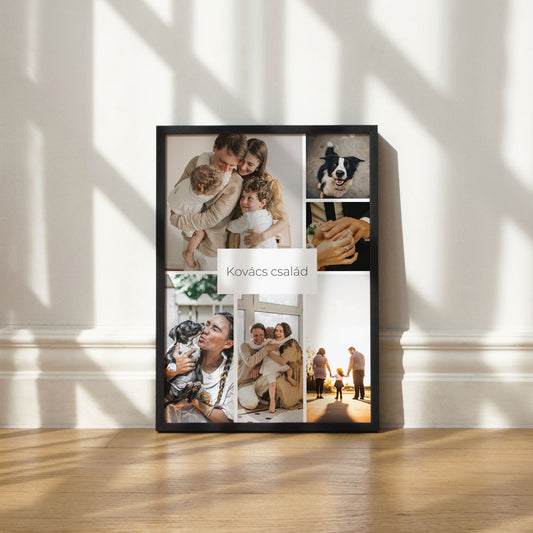 Egyedi családi fotókollázs falikép
