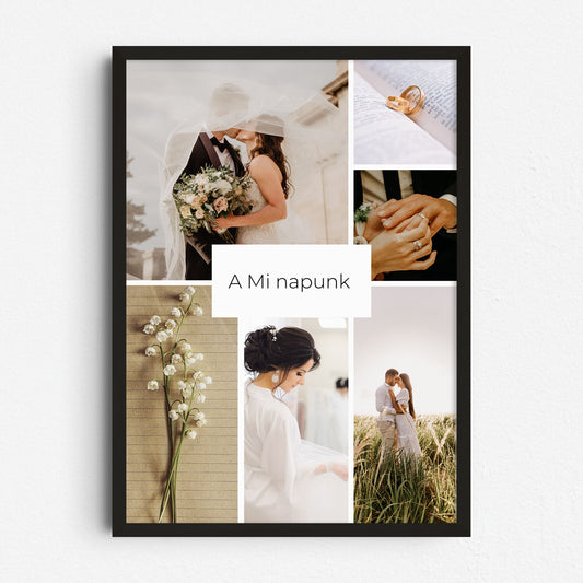 Esküvő fotókollázs falikép