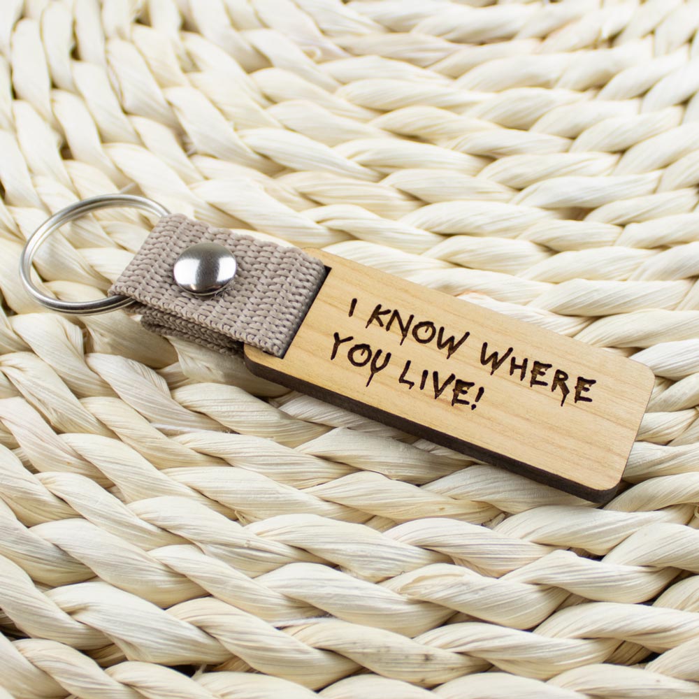 I know where you live! kulcstartó