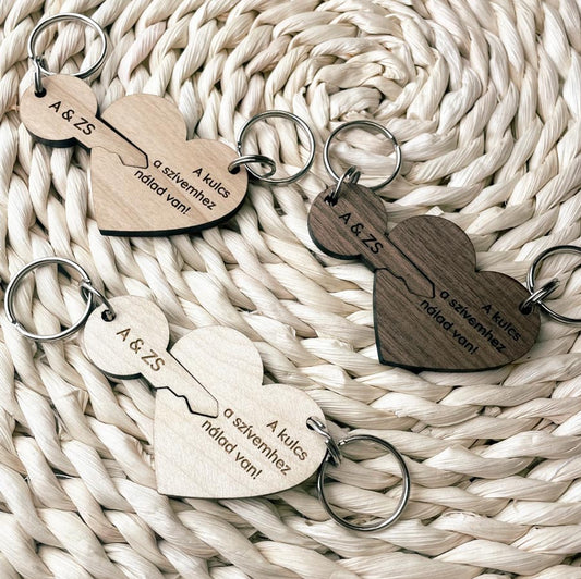 Kulcs a szívhez páros kulcstartó