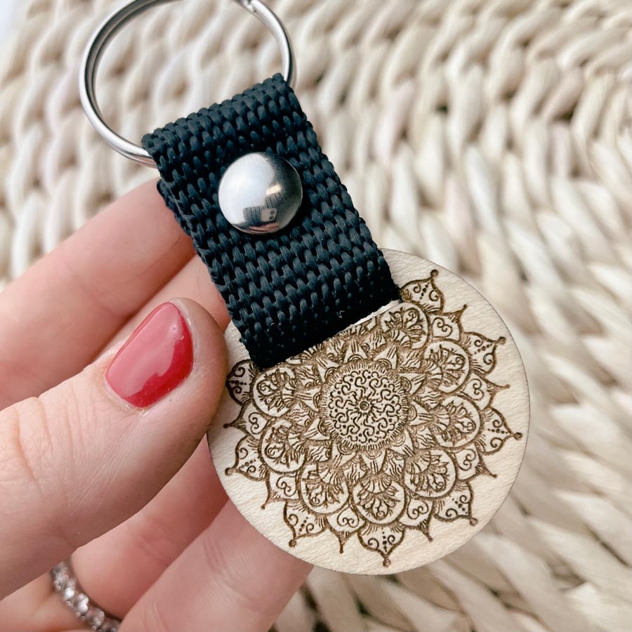 Mandala mintás kulcstartó