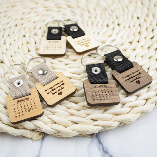 "A nap, mikor az anyukám lettél." dátumos kulcstartó