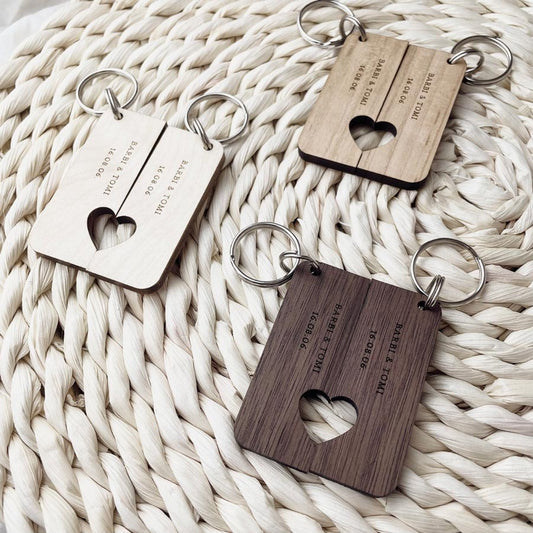 Neves és dátumos páros kulcstartó