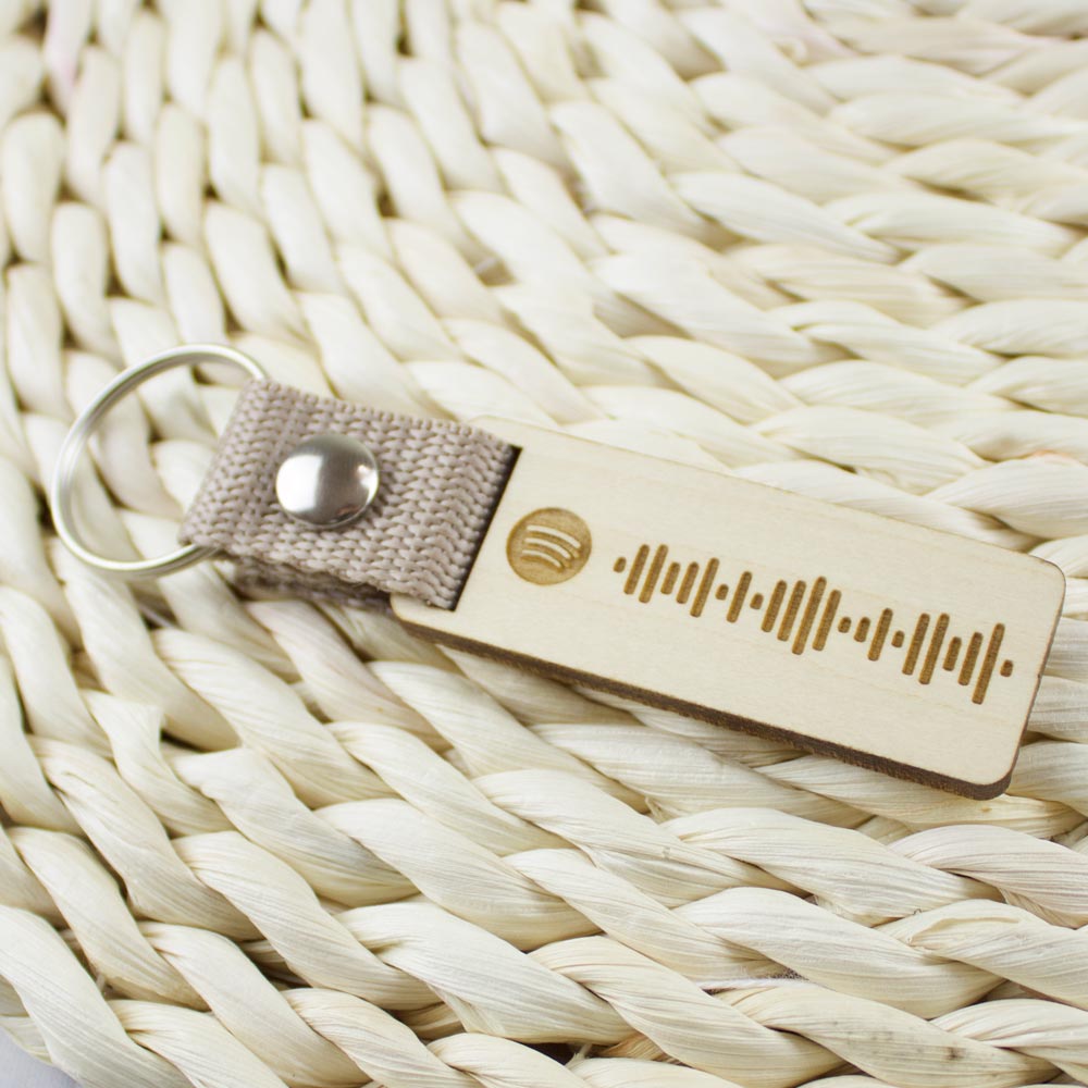 Zenekódos kulcstartó