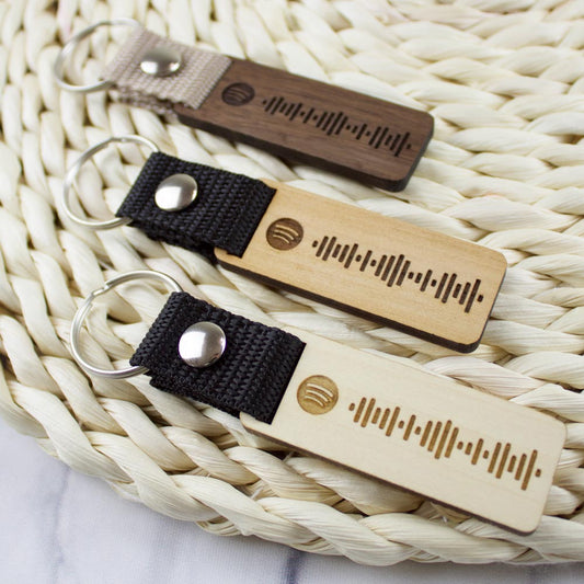 Zenekódos kulcstartó