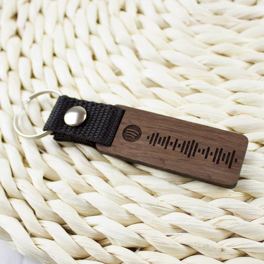 Zenekódos kulcstartó