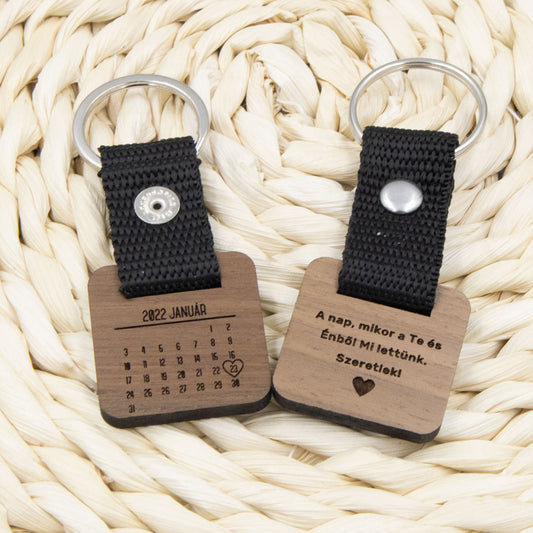 "A nap, mikor a Te és Énből Mi lettünk" dátumos kulcstartó