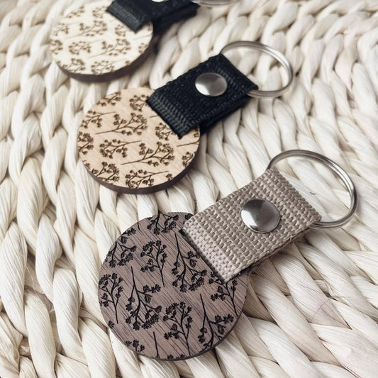 Virág mintás kulcstartó