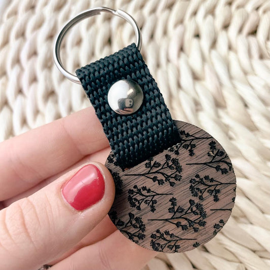 Virág mintás kulcstartó