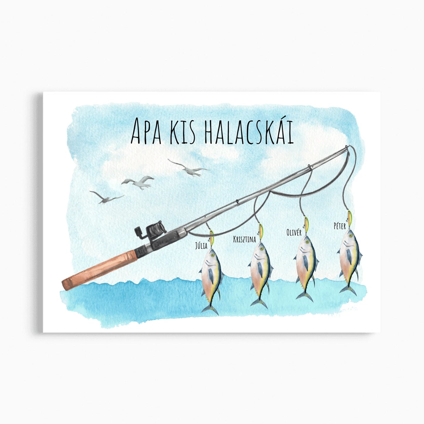 Apa kis halacskái egyedi falikép